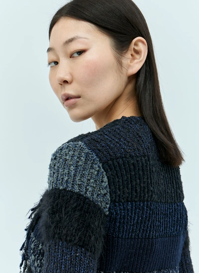 Shop Acne Studios Women Fringe Sweater In Blue