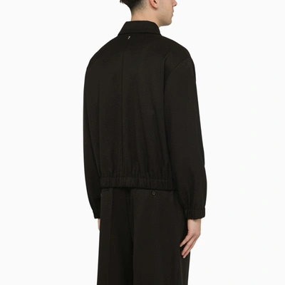 Shop Ami Alexandre Mattiussi Ami Paris Ami De Coeur Black Wool Jacket Men