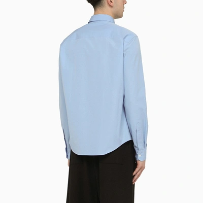 Shop Ami Alexandre Mattiussi Ami Paris Ami De Coeur Cashmere Blue Shirt Men