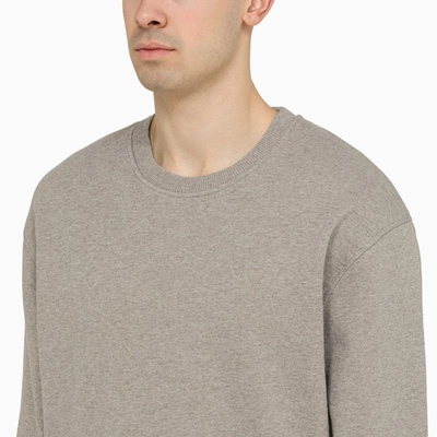 Shop Ami Alexandre Mattiussi Ami Paris Ami De Coeur Grey Crewneck Sweatshirt Men In Gray