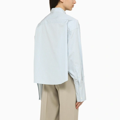 Shop Ami Alexandre Mattiussi Ami Paris Broad Striped Blue Cotton Shirt Women