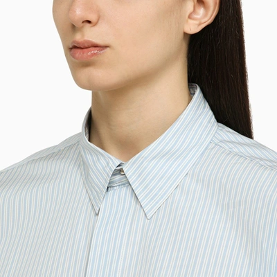 Shop Ami Alexandre Mattiussi Ami Paris Broad Striped Blue Cotton Shirt Women