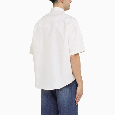 Shop Ami Alexandre Mattiussi Ami Paris Chalk-white Cotton Button-down Shirt Men