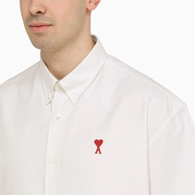 Shop Ami Alexandre Mattiussi Ami Paris Chalk-white Cotton Button-down Shirt Men