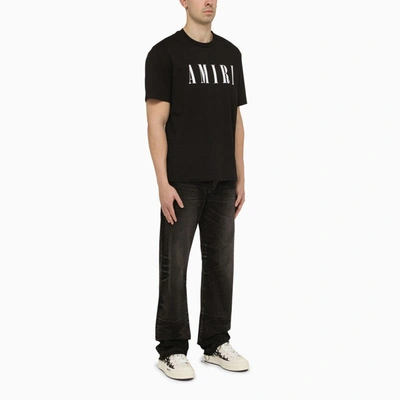 Shop Amiri Black Cotton T-shirt With Logo Men