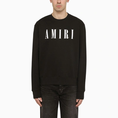 Shop Amiri Black Crewneck Sweatshirt With Logo Men