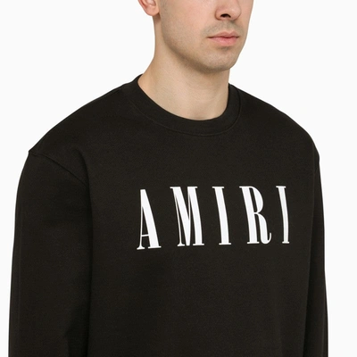 Shop Amiri Black Crewneck Sweatshirt With Logo Men