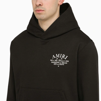 Shop Amiri Black Hoodie With Logo Men