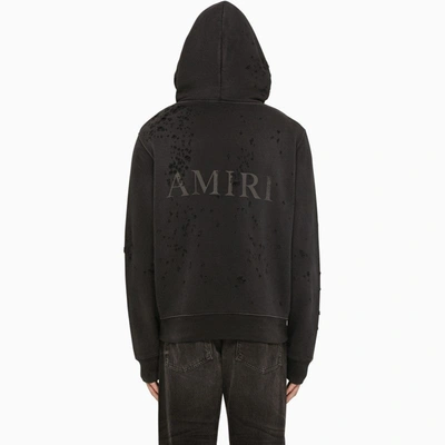Shop Amiri Black Zip Sweatshirt With Wear Men