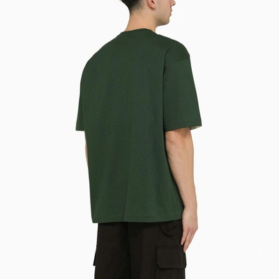 Shop Burberry Dark Green Cotton T-shirt Men