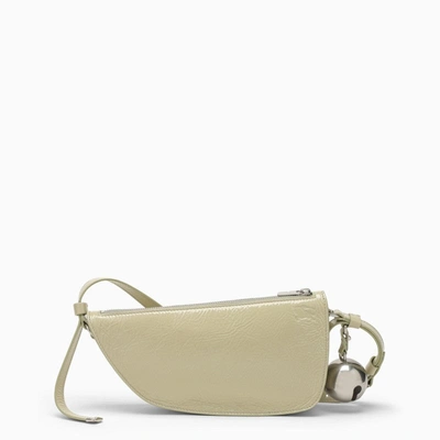 Burberry Patent Leather Shield Sling Shoulder Bag With Silver-tone Ch In Green