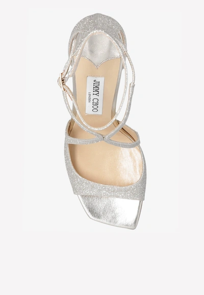 Jimmy Choo Azia 75 Metallic Leather Sandals In Gold