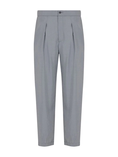 Shop Giorgio Armani Regular & Straight Leg Pants In Grey