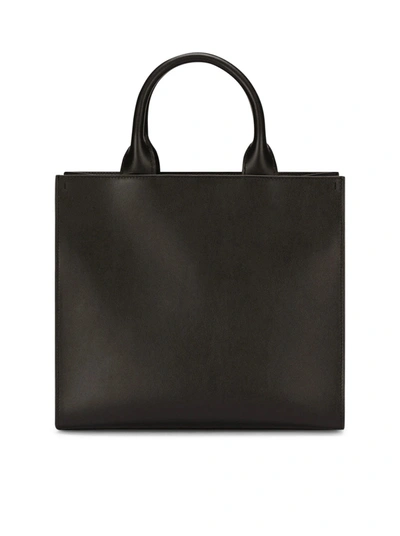 Shop Dolce & Gabbana Women Tote Bag With Embossed Logo In Black