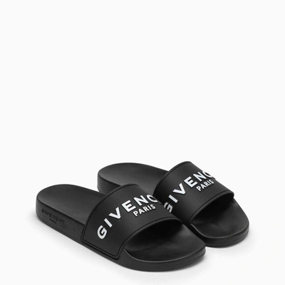 Shop Givenchy Black Rubber Slipper With Logo Women