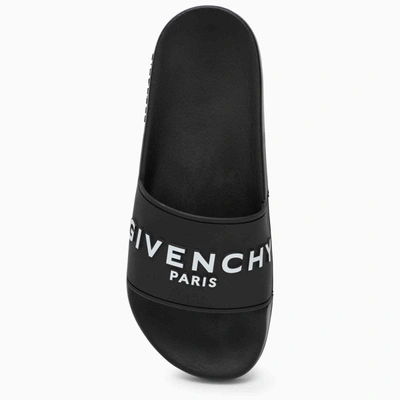 Shop Givenchy Black Rubber Slipper With Logo Women
