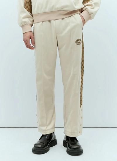 Shop Gucci Men Gg Track Pants In Cream