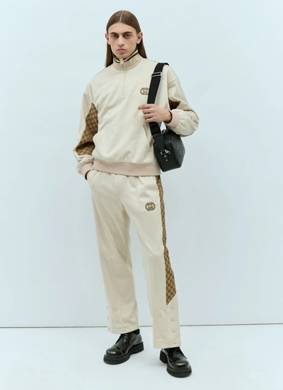 Shop Gucci Men Gg Track Pants In Cream