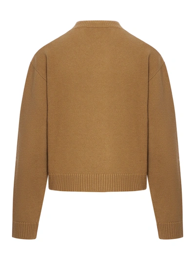Shop Gucci Women Wool Sweater With  Intarsia In Brown