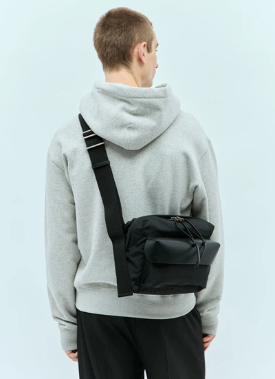 Shop Jil Sander Men Lid Messenger Bag In Black