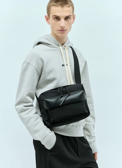 Shop Jil Sander Men Lid Messenger Bag In Black