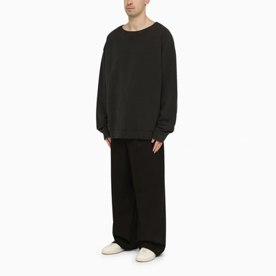 Shop Maison Margiela Anthracite Grey Oversized Cotton Sweatshirt Men In Black
