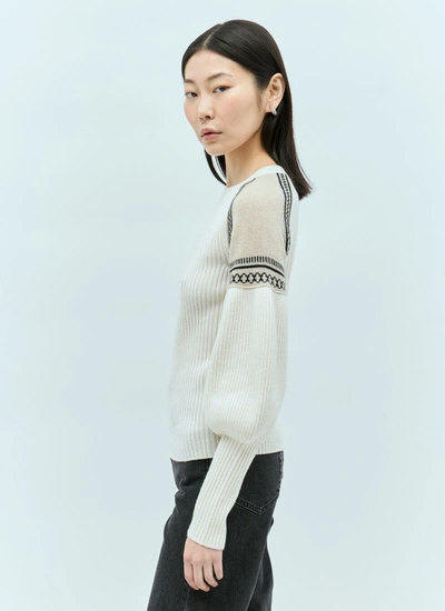 Shop Max Mara Women Feminine Wool And Cashmere Sweater In White