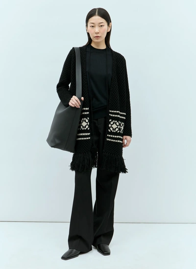 Shop Max Mara Women Wool And Cashmere Cardigan In Black