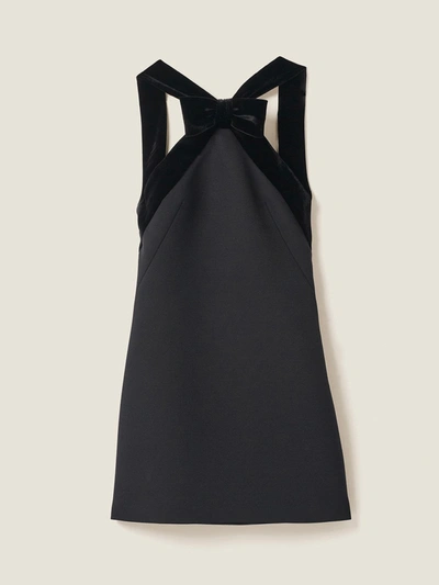 Shop Miu Miu Women Grain De Poudre Mini Dress In Black