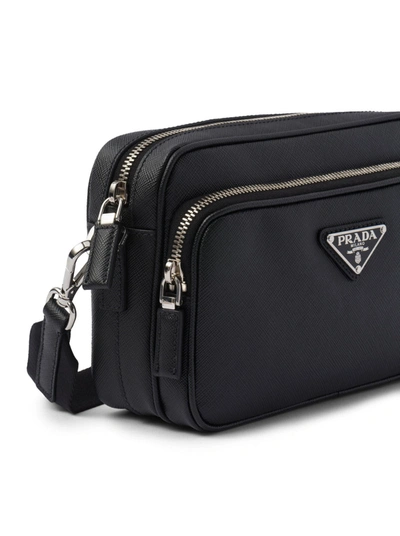 Shop Prada Men Saffiano Shoulder Bag In Black