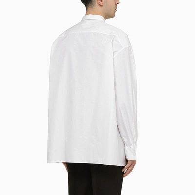 Shop Prada White Cotton Shirt Men