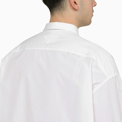 Shop Prada White Cotton Shirt Men
