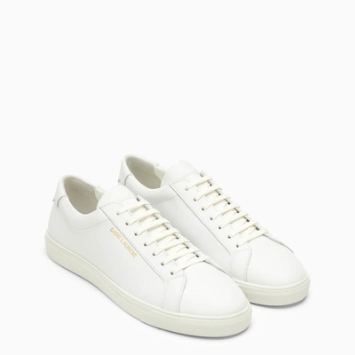 Shop Saint Laurent Andy White Leather Trainer Men