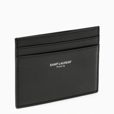 Shop Saint Laurent Black Leather Card Holder Men