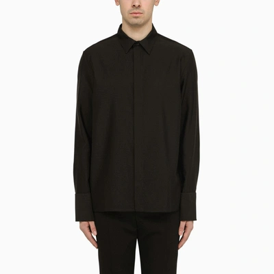 Shop Saint Laurent Black Wool-blend Shirt Men