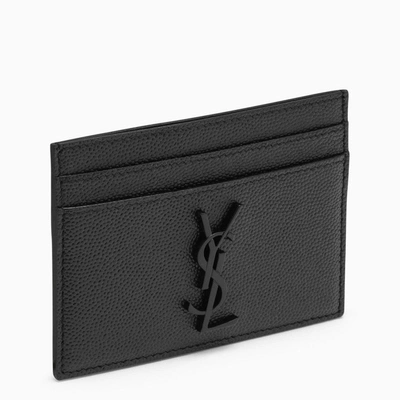 Shop Saint Laurent Monogram Black Credit Card Holder Men