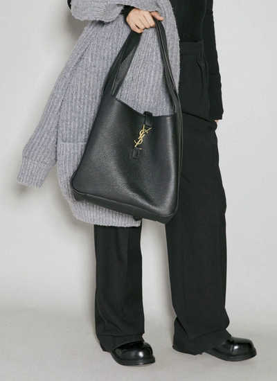 Saint Laurent Bea Deerskin Leather Tote In Black