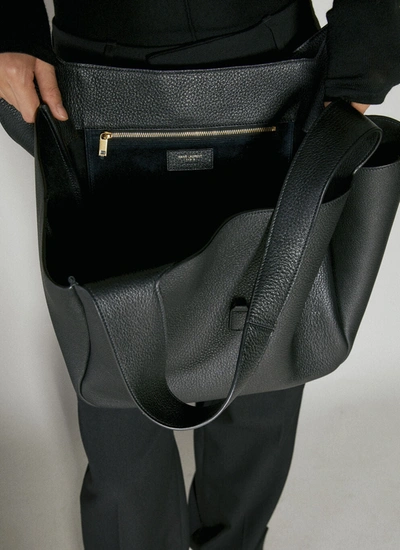 Saint Laurent Bea Deerskin Leather Tote In Black
