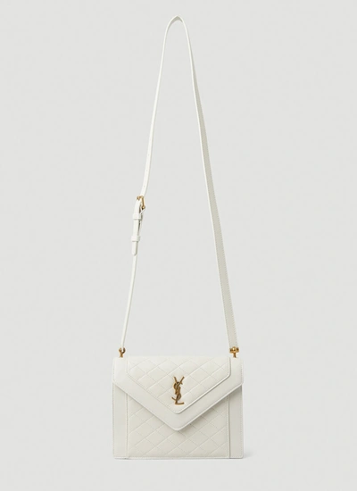 Shop Saint Laurent Women Gaby Quilted Shoulder Bag In White
