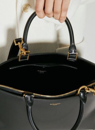 Shop Saint Laurent Women Sac De Jour Duffle Handbag In Black