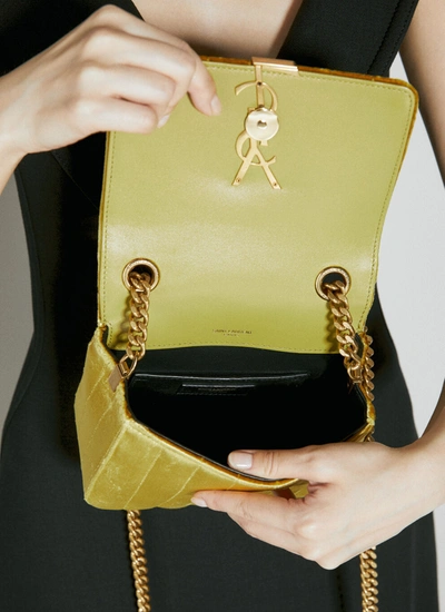 Shop Saint Laurent Women Vicky Small Shoulder Bag In Gold