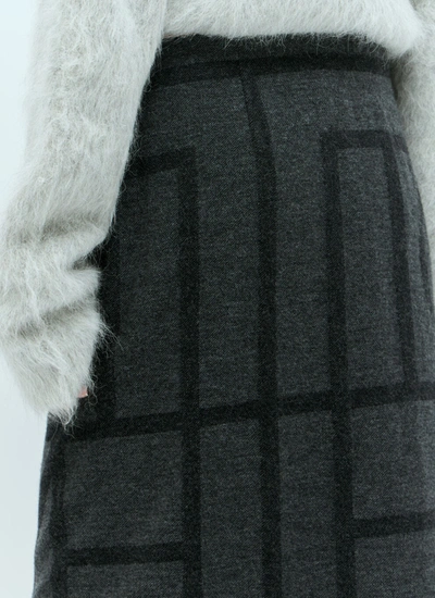 Shop Totême Toteme Women Monogram Winter Sarong In Gray