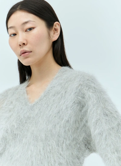Shop Totême Toteme Women Petite Alpaca-blend Knit Sweater In Gray