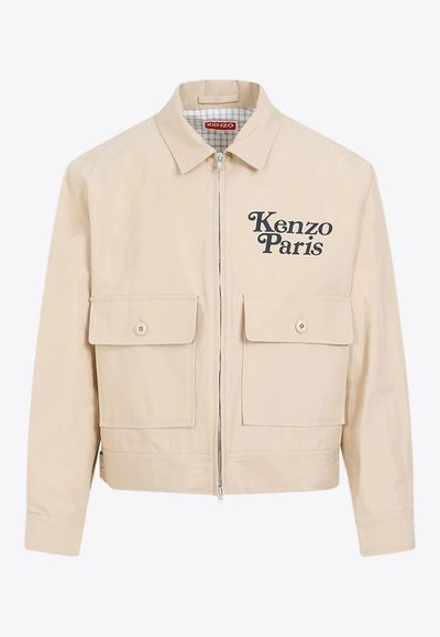 Shop Kenzo By Verdy Zip-up Bomber Jacket In Brown