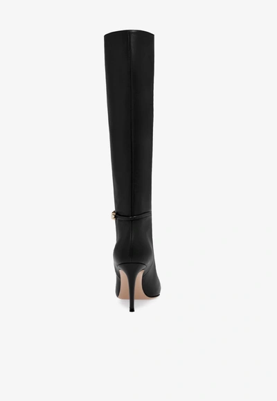 Shop Gianvito Rossi Carrey 85 Calf Leather Knee-high Boots In Black