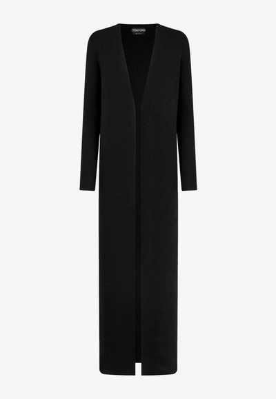 Shop Tom Ford Cashmere And Silk Maxi Cardigan In Black