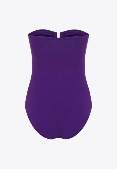 Shop Eres Cassiopée Strapless One-piece Swimsuit In Purple