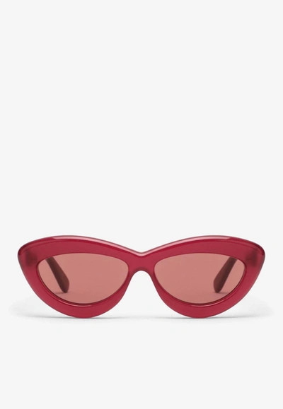 Shop Loewe Cat-eye Acetate Sunglasses In Pink