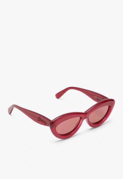 Shop Loewe Cat-eye Acetate Sunglasses In Pink