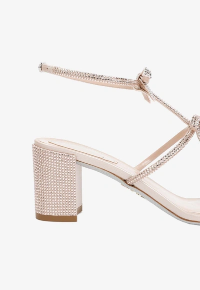 Shop René Caovilla Caterina 70 Crystal-embellished Sandals In Metallic